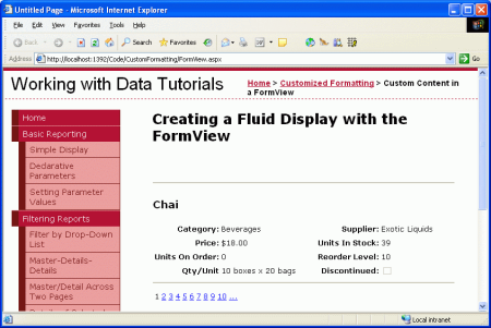 The Fluid FormView Output