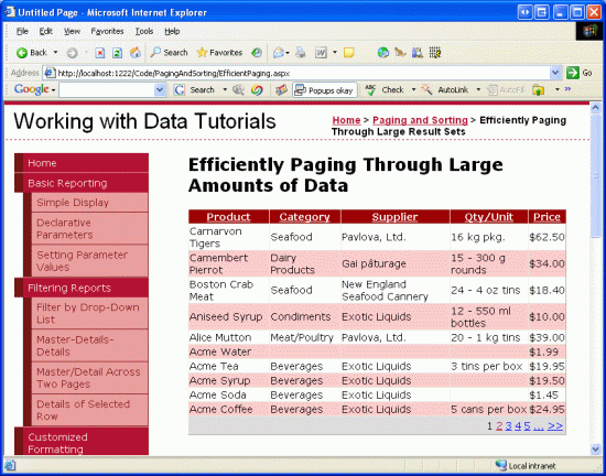 Only the Data Shown on the Current Page is Sorted