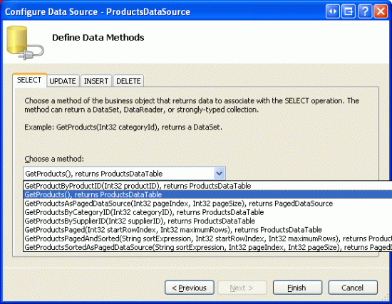 Retrieve the Product Data Using the GetProducts Method