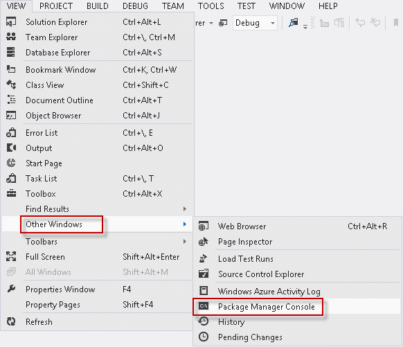 Opening the package manager file:///C:/Users/User/AppData/Local/Temp/Marker3744//media/44462/Multiple-Stylesheets-and-JavaScript-files-in-the-application.pngconsole