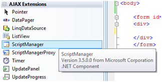 Screenshot that shows a tab called A J A X Estensions and Script Manager selected.