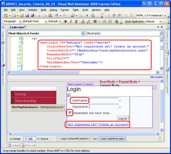 The Login Control's Properties' Values Dictate Its Appearance