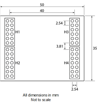 Header locations  for daughter board