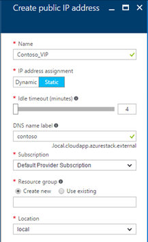 Create public IP address