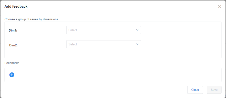 Add feedback menu with two dimensions indicated by Dim1 and Dim2