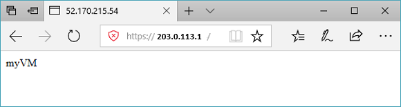 Screenshot of testing the base URL in application gateway.