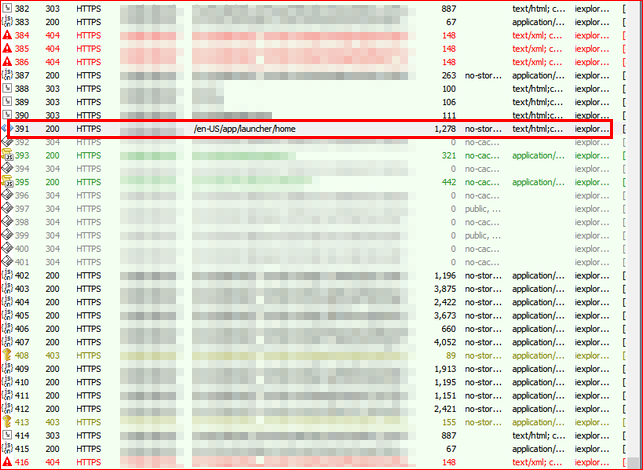 Screenshot shows a session log with a single entry highlighted.