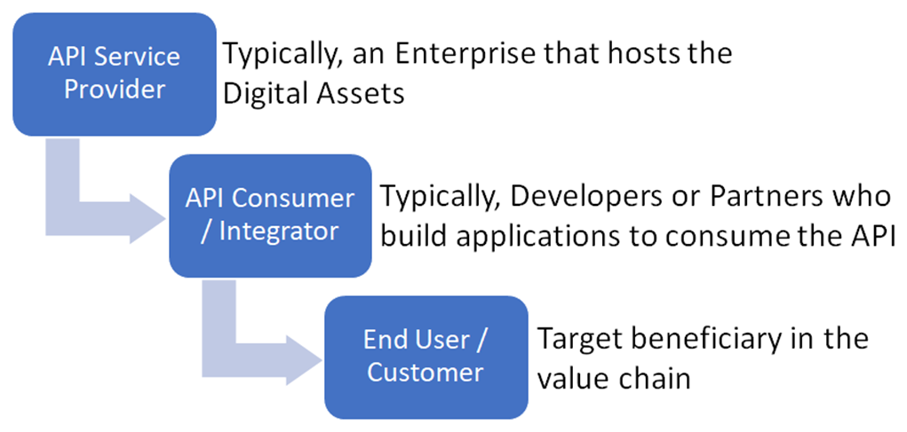 Diagram that describes the A P I value chain.