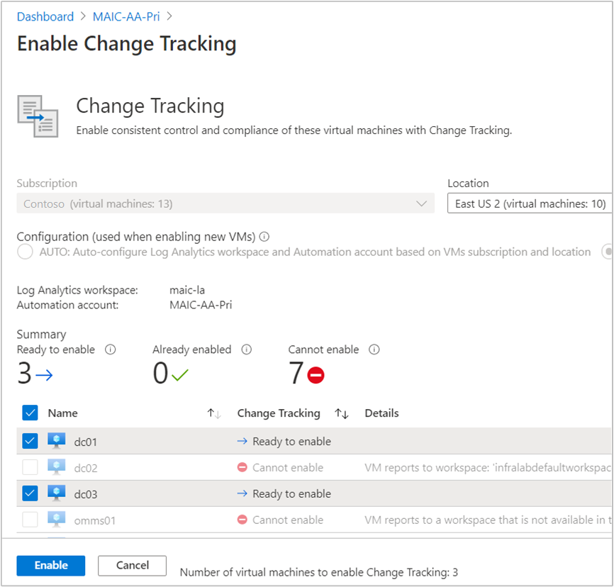 Enable Azure VMs