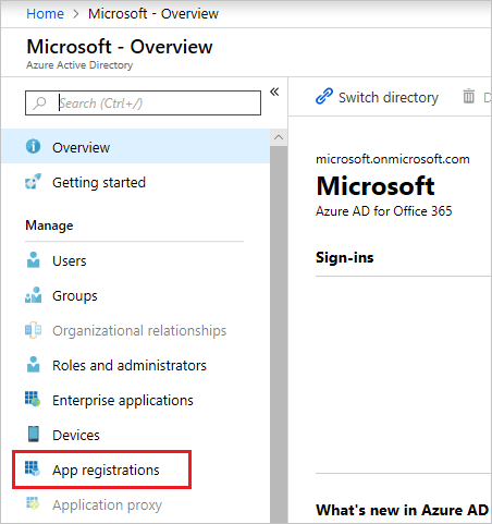 select app registrations