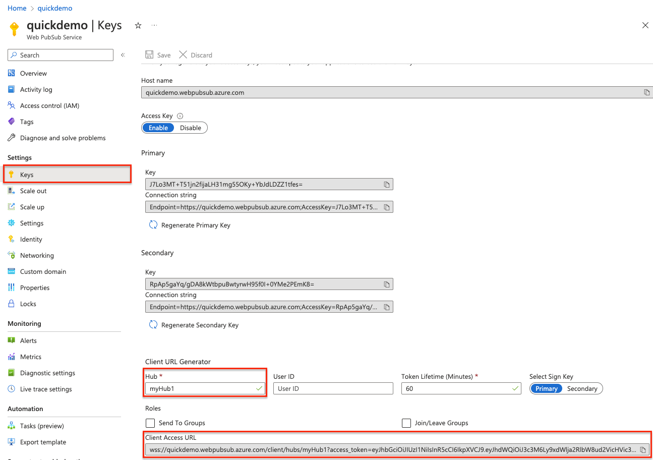 The diagram shows how to get client access url.