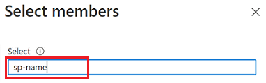 Screenshot that shows how to search for a service principal name.