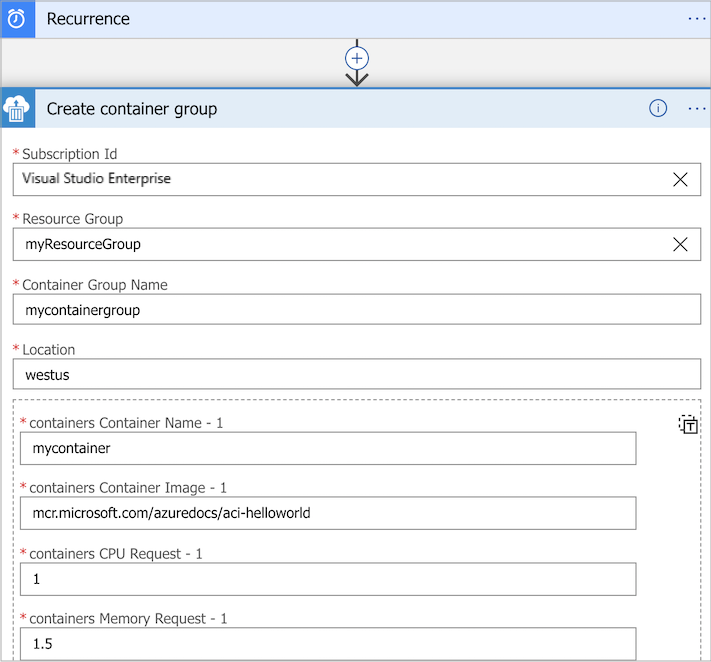 Create container group