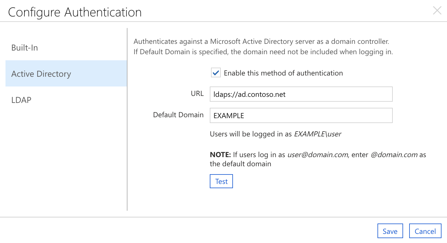 Active Directory configuration