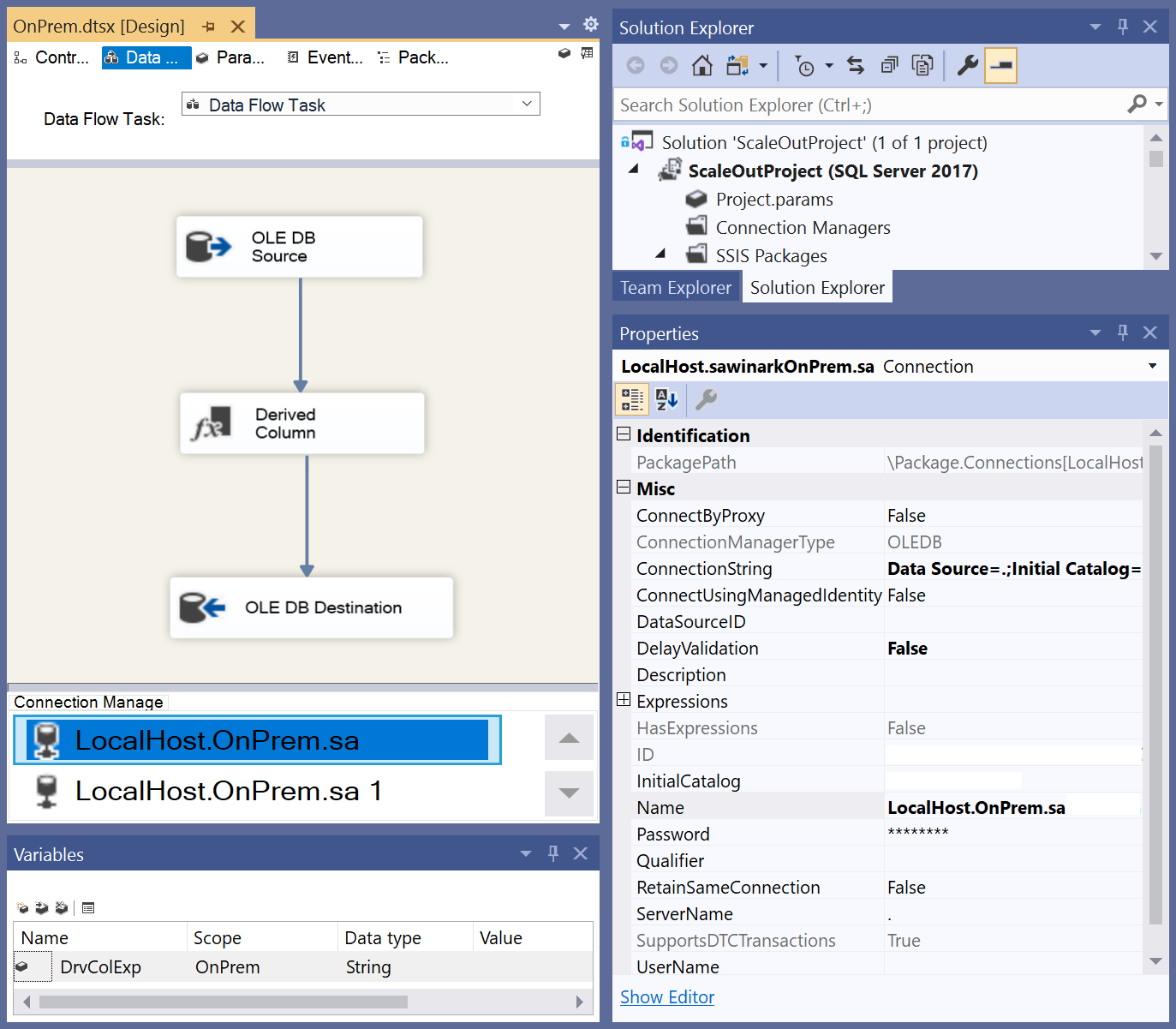 Get connection manager properties from SSDT