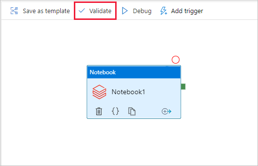 Screenshot showing how to validate the pipeline.