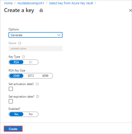 Create a new key version