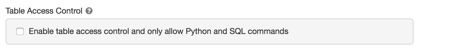 Table ACL checkbox