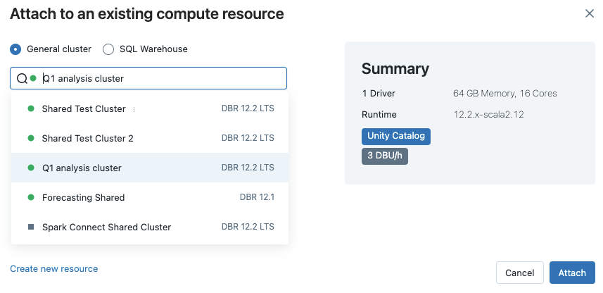 more clusters dialog