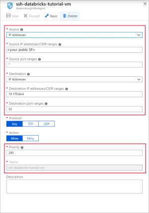 Add inbound security rule for port 22