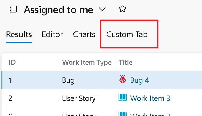 Query toolbar custom pivot tab 