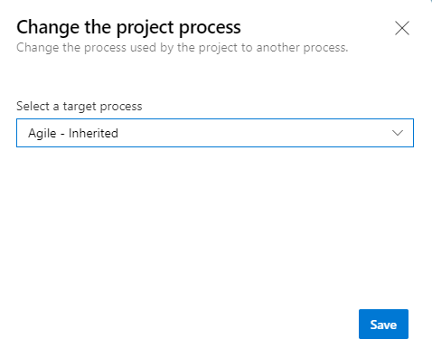 Change process dialog