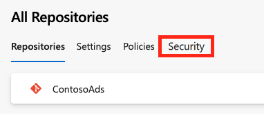 Choose Security to edit your repository security. 