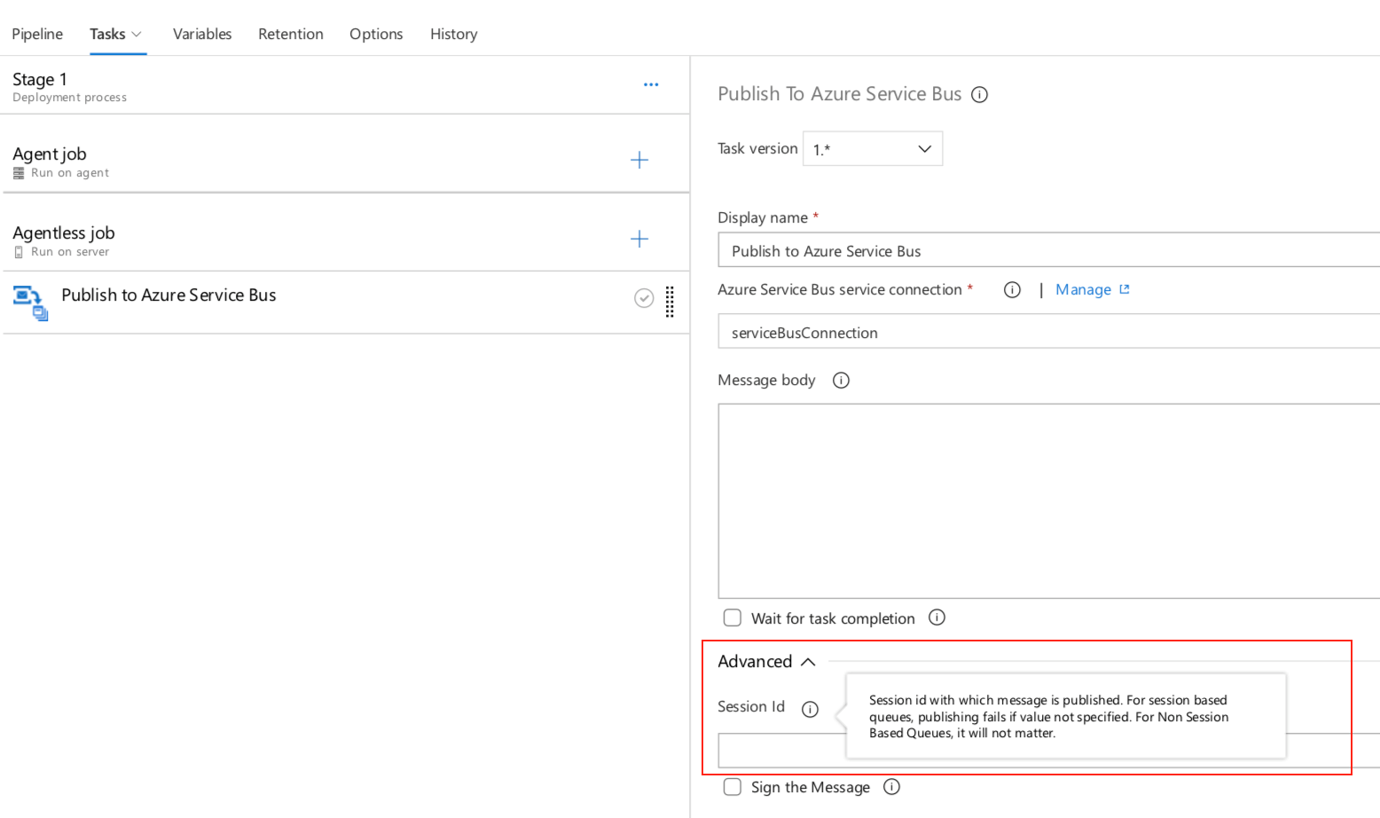 Publish to Azure Service Bus session queues.