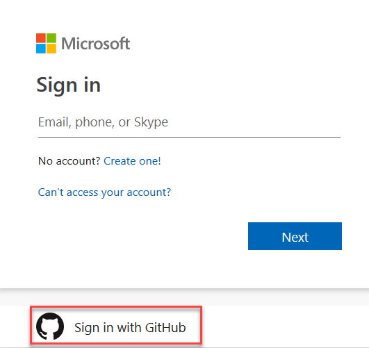 Azure DevOps sign in page.