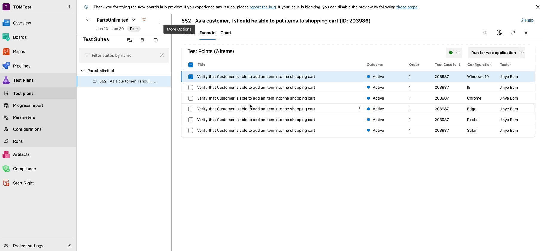 Gif to demo Pipeline Integration for Test Case Execution.