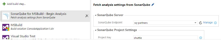 Sonarqube build tasks