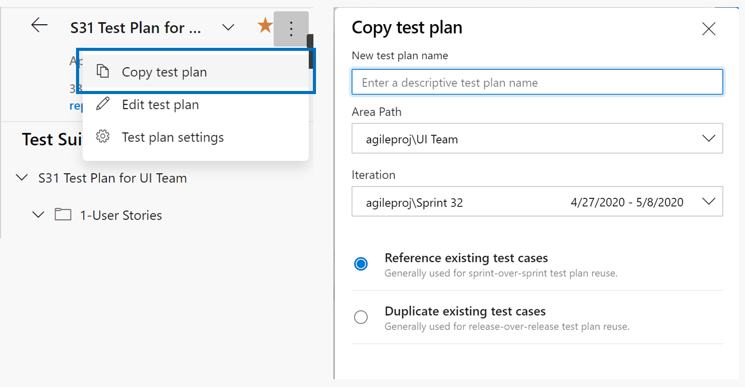 copy test plan page