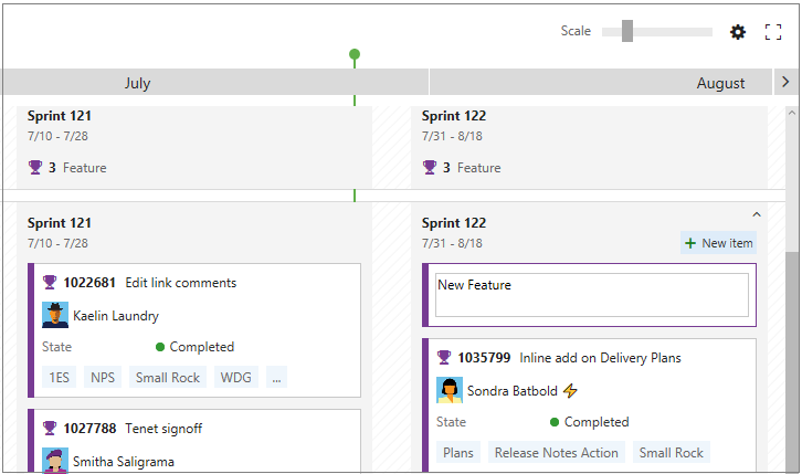 Inline add on delivery plans