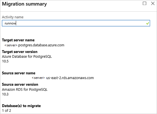 Screenshot of Migration Summary.