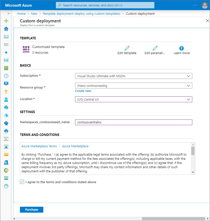 Deploy Resource Manager template