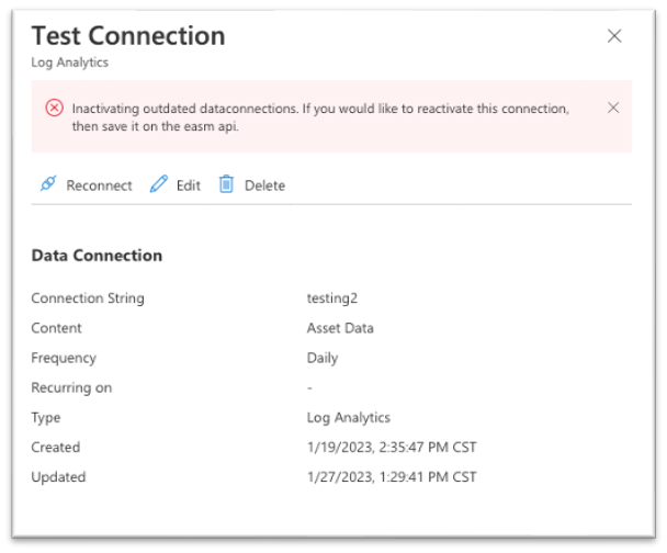 Screenshot that shows test connections.