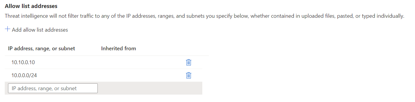 Allowlist addresses