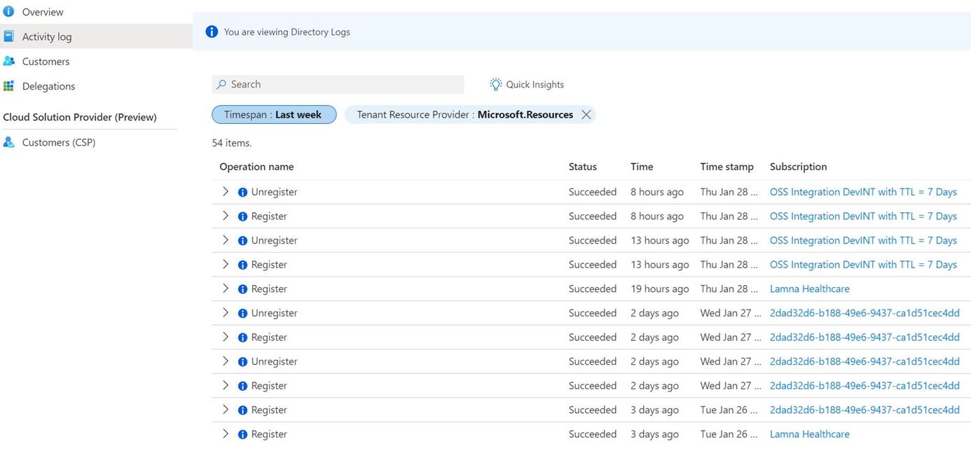 Screenshot of delegation changes in the Azure portal.