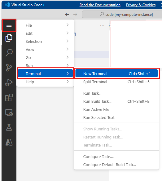 Screenshot shows open terminal tool in notebook toolbar.