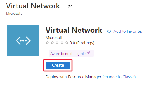 Screenshot of the virtual network create form.