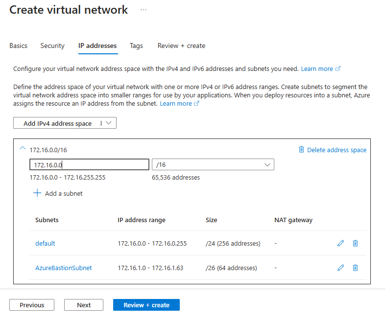 Screenshot of the default IP Address form.