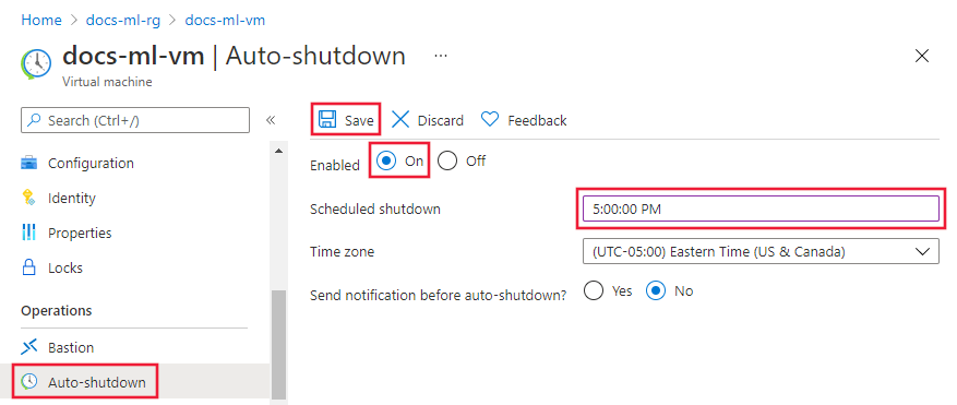 Screenshot of the auto-shutdown option.