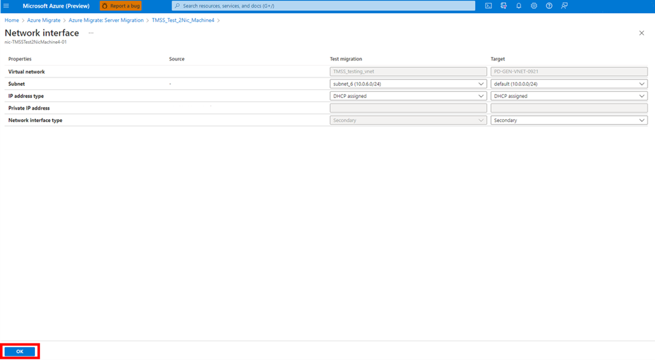 Screenshot shows the content of the Network Interface Card page after clicking the pencil icon next to Network Interface Card's name in the network and compute screen.