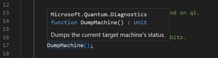 Screenshot of the details that appear when you hover the 'H' operation in Visual Studio Code.