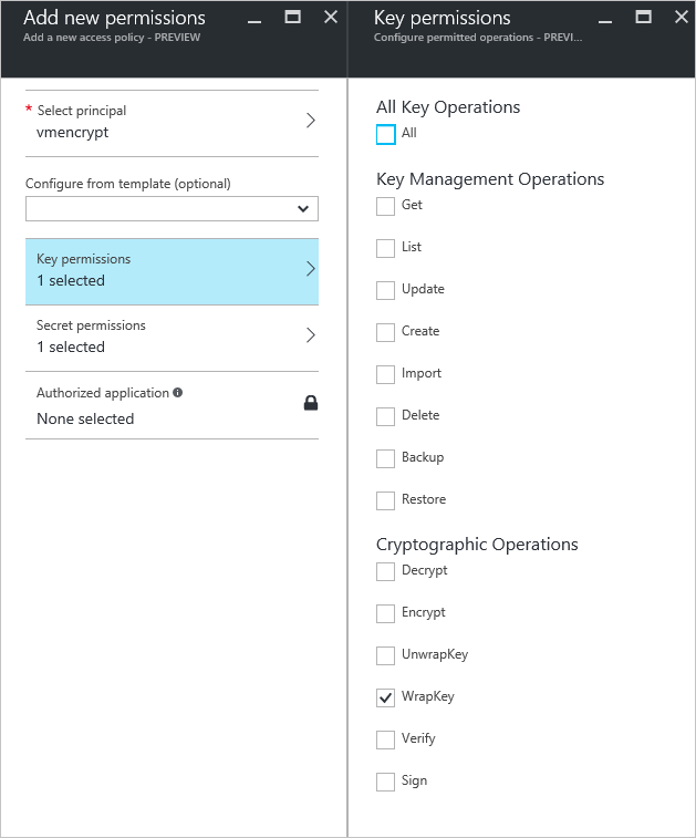 Azure Key Vault cryptographic operations - Wrap Key