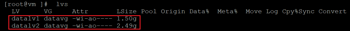 Screenshot showing the code that checks information for the local volume. The result is highlighted.