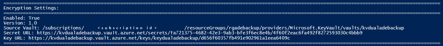 Encryption settings for an OS disk