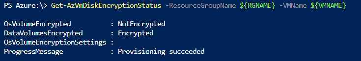 General encryption status in PowerShell