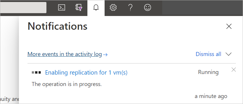 Notification for replication progress.