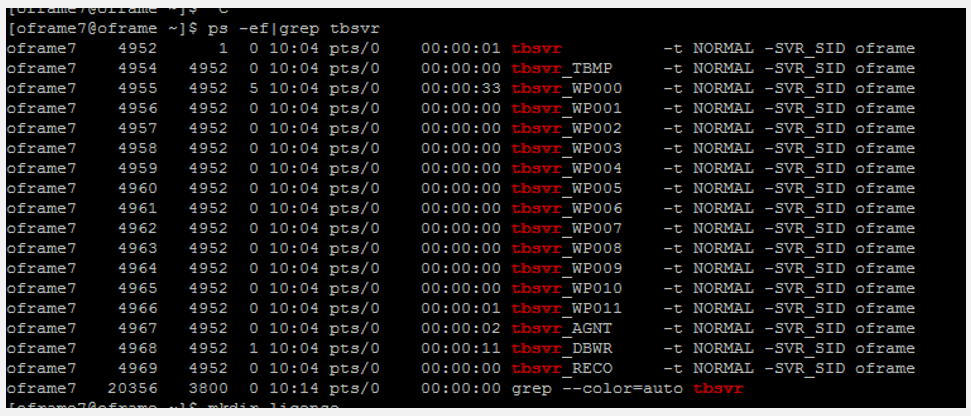 Tibero output